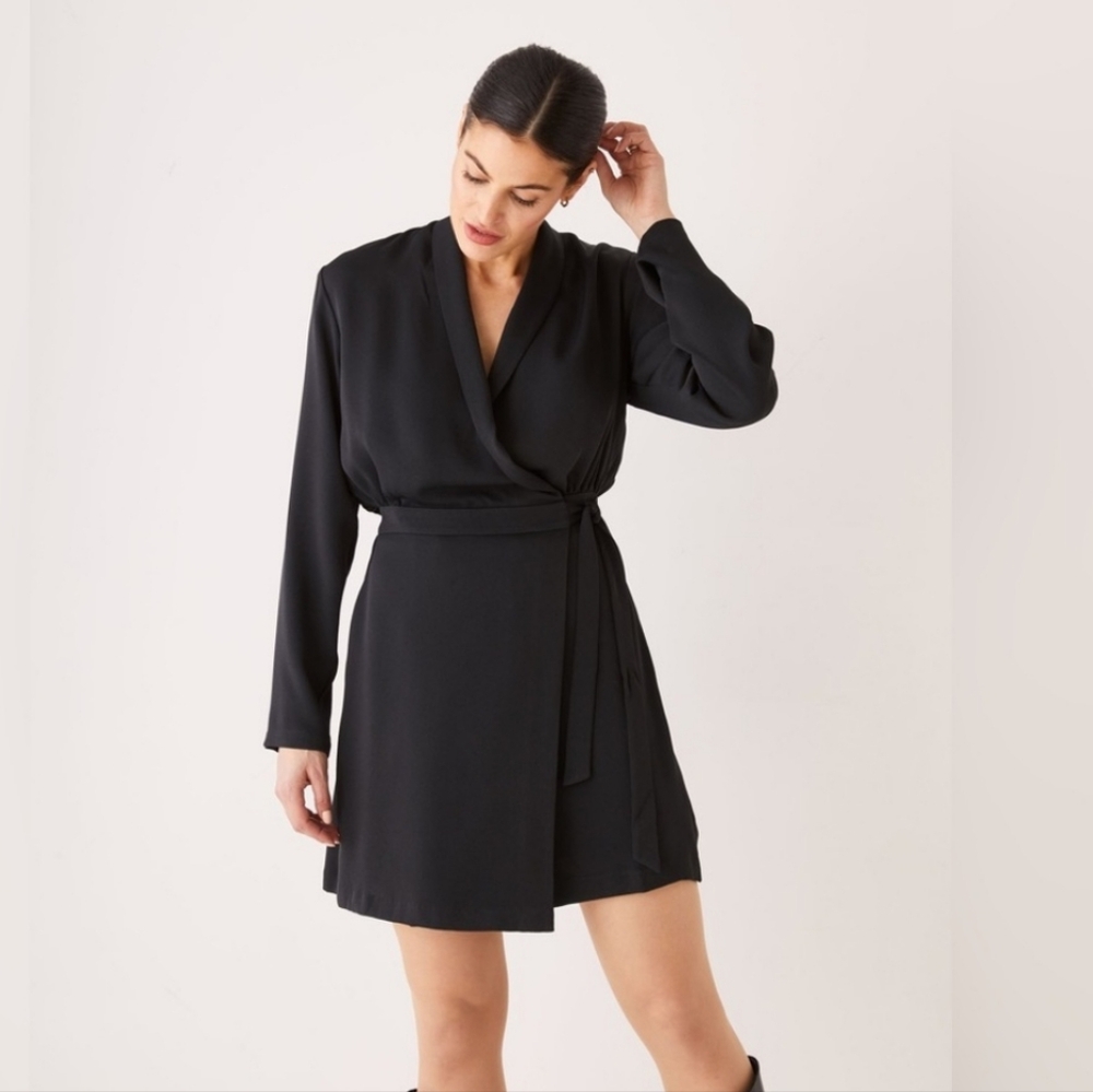 Frank & Oak The Wrap Dress Black M